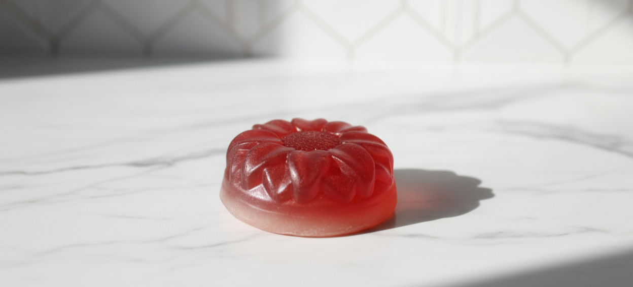 Flower-Shaped Solid Bar (Red/Berry)