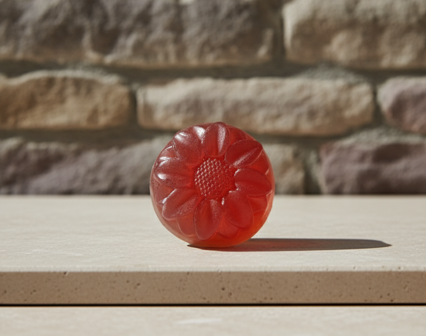 Flower-Shaped Solid Bar (Red/Berry)